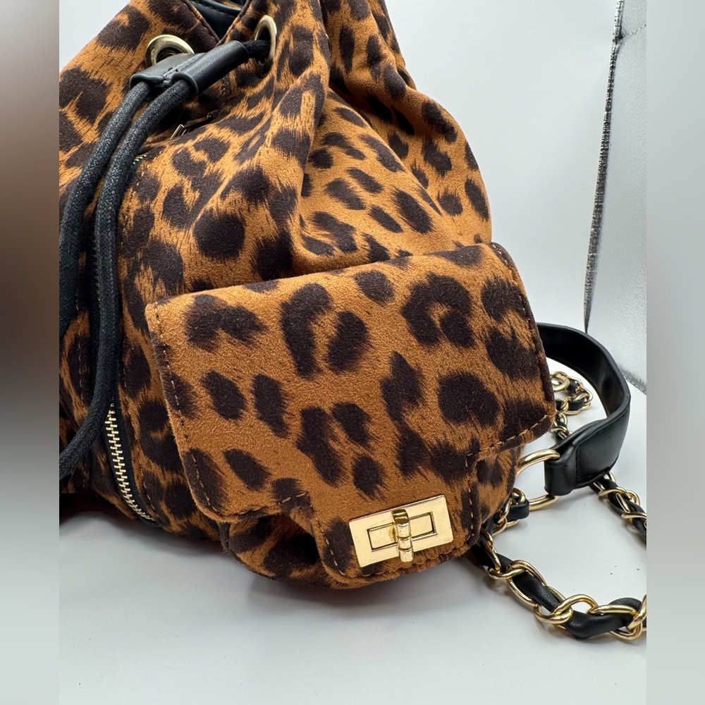 Leopard Print Drawstring Backpack - image 5